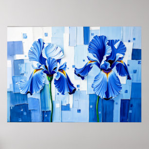 Affiche Iris élégant dans un style abstrait moderne