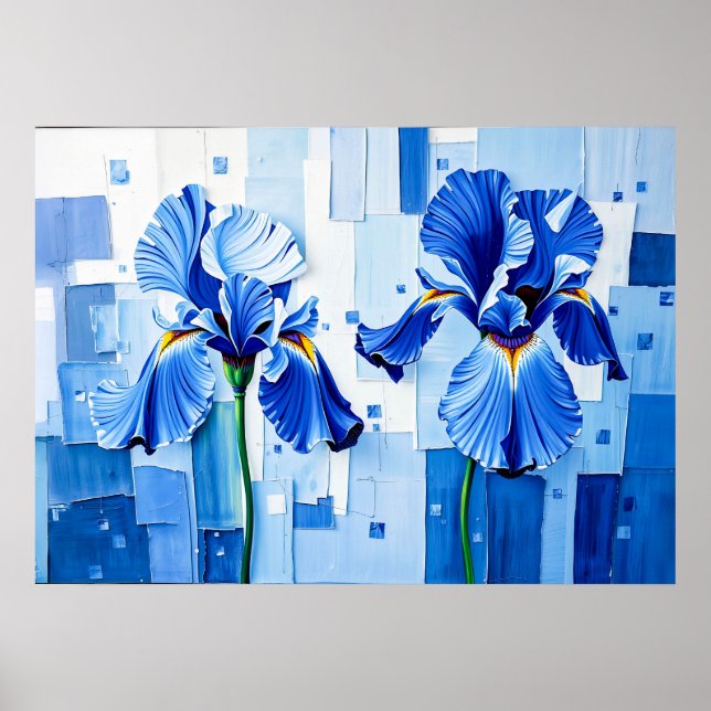 Affiche Iris élégant dans un style abstrait moderne (Devant)
