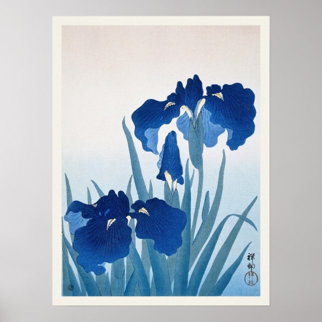 Affiche Iris Fleurs Ohara Koson Vintage japonais Impressio (Devant)