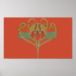 Affiche Iris La Flor de Iris Fleur Cigar Ad