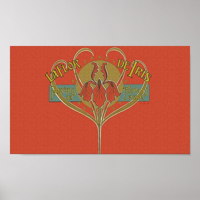 Affiche Iris La Flor de Iris Fleur Cigar Ad (Devant)