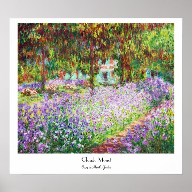 Affiche Irises dans le jardin de Monet Claude Monet (Devant)