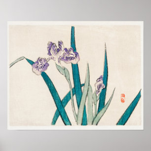 Affiche Irises de Kōno Bairei (1844-1895)