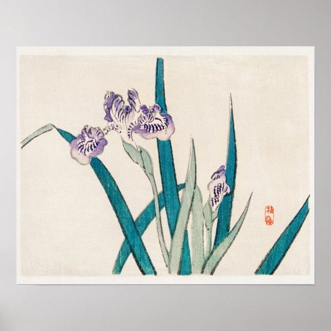 Affiche Irises de Kōno Bairei (1844-1895) (Devant)