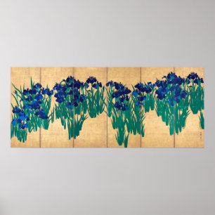 Affiche Irises Japonais, Ogata Kōrin