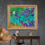 Affiche Irises, Vincent van Gogh<br><div class="desc">Le dessin le plus original est celui des iris. Contrairement aux pièces de fleurs impressionnistes dans lesquelles les plantes sont des taches de couleur sans forme, elles sont soigneusement étudiées pour leurs formes et individualisées, avec la même sincérité et la même précision que les portraits de Van Gogh; il découvre...</div>