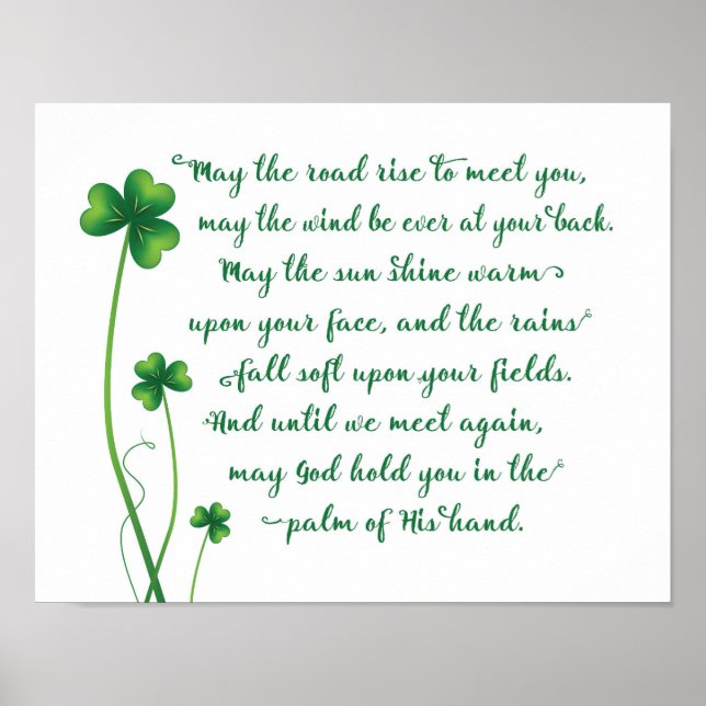 Affiche Irish Blessing Calligraphy Imprimer (Devant)