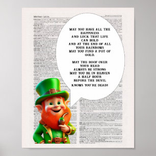 Affiche Irish Blessing Le toit au-dessus de votre tête