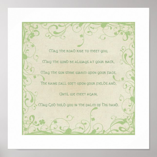 Affiche Irish Blessing-May la route se lève pour vous renc (Devant)