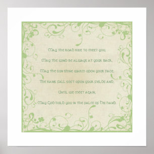 Affiche Irish Blessing-May la route se lève pour vous renc