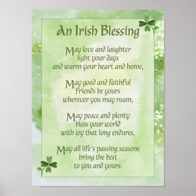 Affiche Irish Blessing : Puisse l'amour et le rire (Devant)