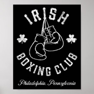 Affiche Irish Boxing Club - Gants de boxe Philadelphie