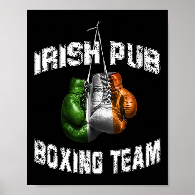 Affiche Irish Boxing Funny Irlande Drapeau - Irish Pub (Devant)