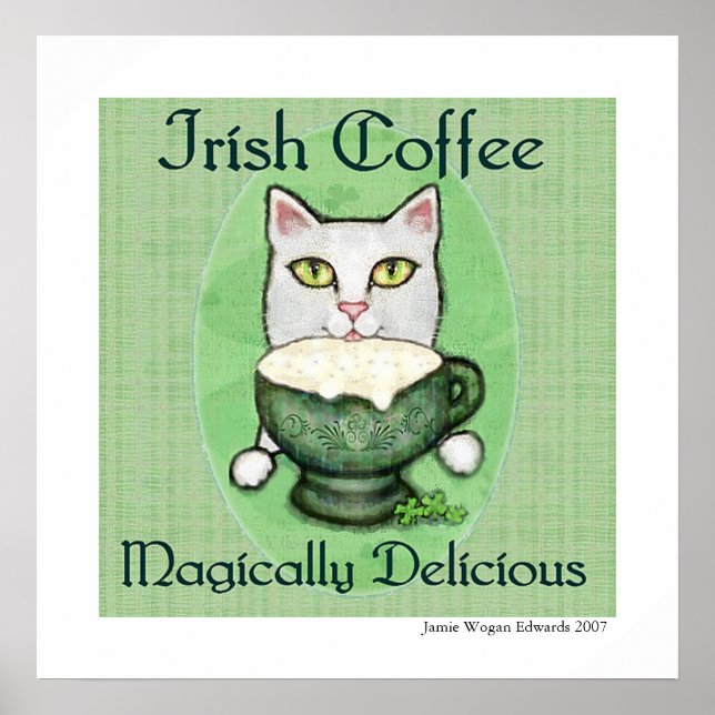 Affiche Irish Coffee Cat St. Patrick's Day Art Print (Devant)