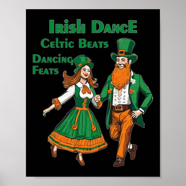 Affiche Irish Dance Celtic Beats Dancing St Patrick's Day (Devant)