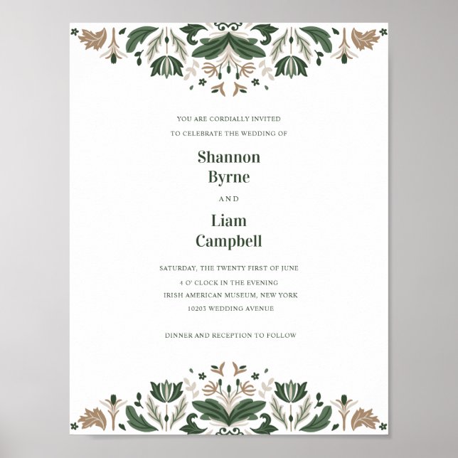 Affiche Irish Folk Art Shamrock Celtic Wedding PROVA (Devant)