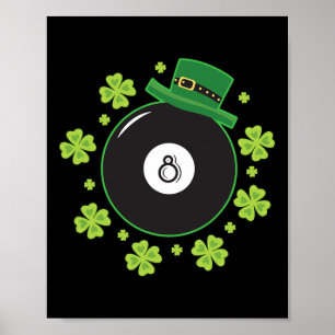 Affiche Irish Four Leaf Clover Ball Billiard