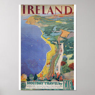 Affiche Irish Holiday Travel par CIE vintage années 1950 I