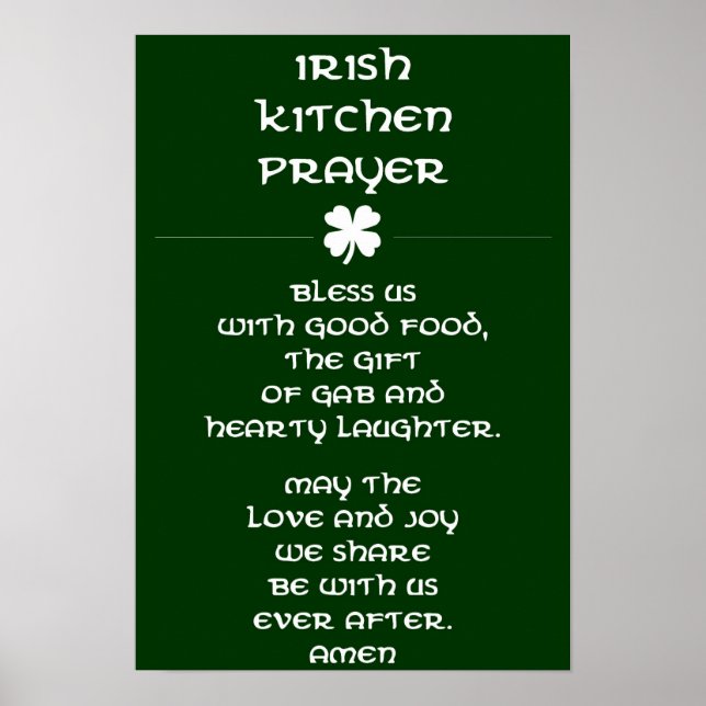 Affiche Irish Kitchen Prayer (Devant)