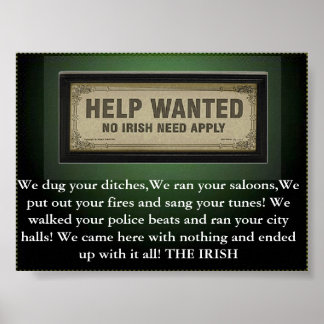 Affiche irish n'a pas besoin de s'appliquer