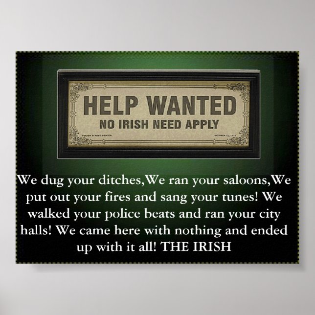 Affiche irish n'a pas besoin de s'appliquer (Devant)
