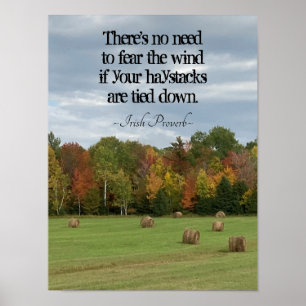 Affiche Irish Proverb Pas besoin de craindre le vent Pouf 