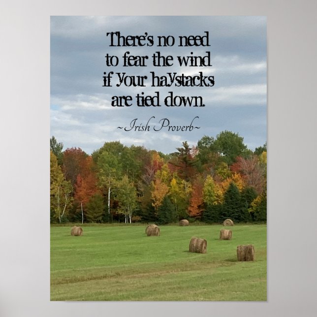 Affiche Irish Proverb Pas besoin de craindre le vent Pouf  (Devant)