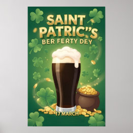 Affiche Irish Saint Patrick Party Beer Festival 