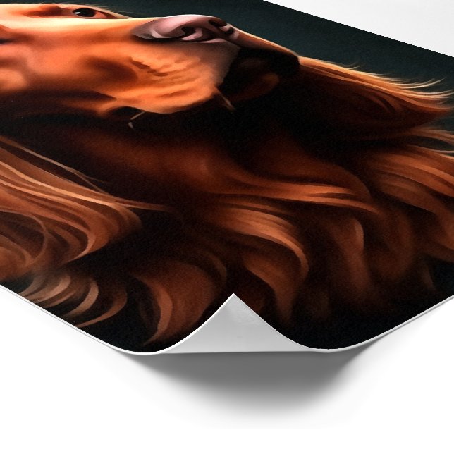Affiche Irish Setter Fine Art Portrait pour animaux (Coin)