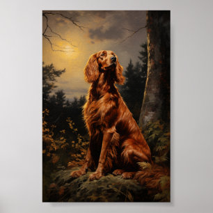 Affiche Irish Setter la nuit