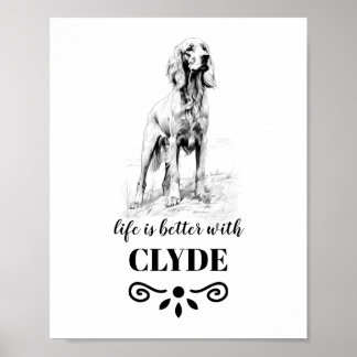 Affiche Irish Setter Life est meilleur avec Custom Dog Nam