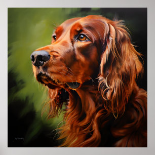 Affiche Irish Setter Realism Art Portrait