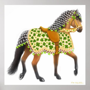 Affiche Irish Shamrock Parade Horse Print