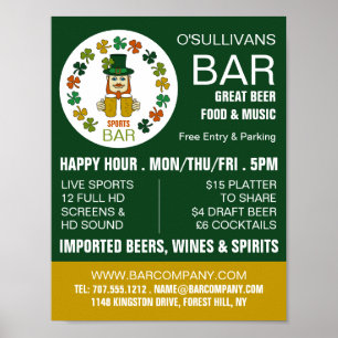 Affiche Irish Sports Bar, Pub/Brasserie Publicité