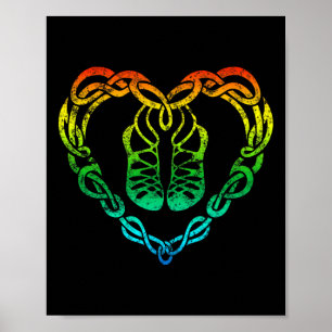 Affiche Irish Step Dancing Celtic Knot Heart T Shirt Don