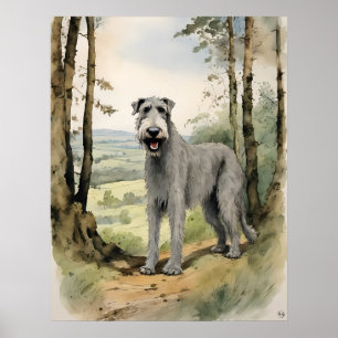 Affiche Irish Wolf Hound - Art Chien Imprimer