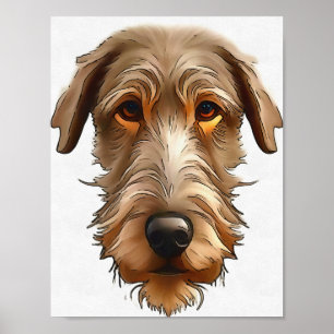 Affiche Irish Wolfhound Portrait pour animaux de compagnie