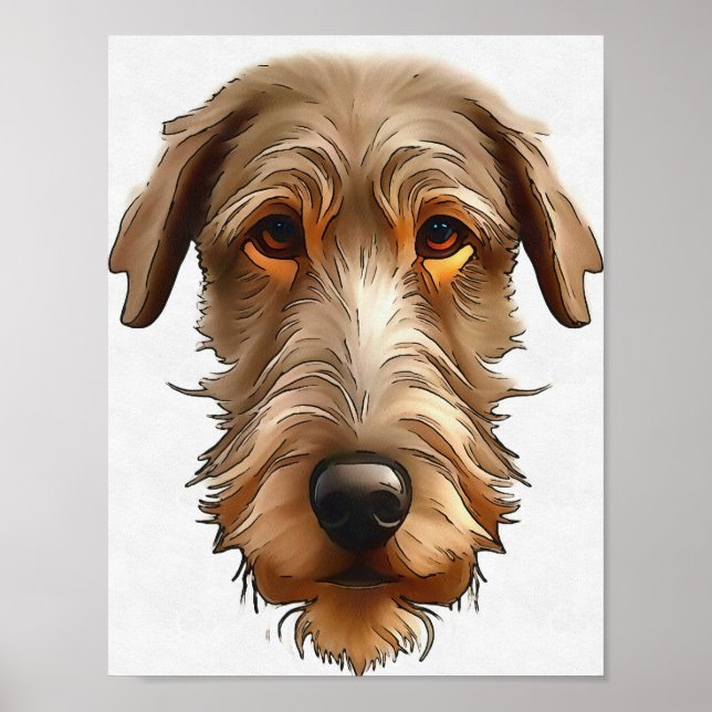 Affiche Irish Wolfhound Portrait pour animaux de compagnie (Devant)