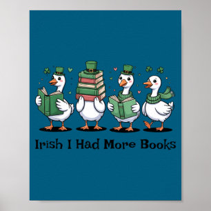Affiche Irlandais avait plus de livres drôle st patrick's