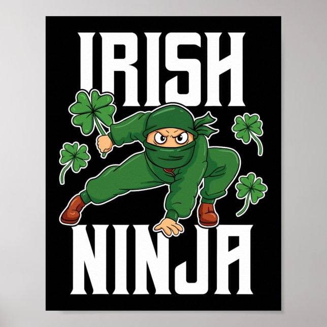 Affiche Irlandais Ninja Incroyable St Patrick Jour de la C (Devant)