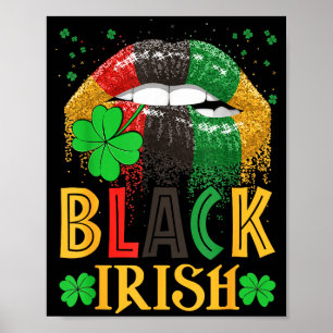 Affiche Irlandais noir lèvres goulues afro-américain St-Pa