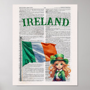 Affiche IRLANDE — Art de la page du dictionnaire