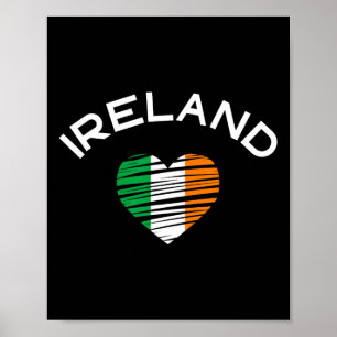 Affiche Irlande Cœur St Patrick Fière Drapeau Irlandais Ra