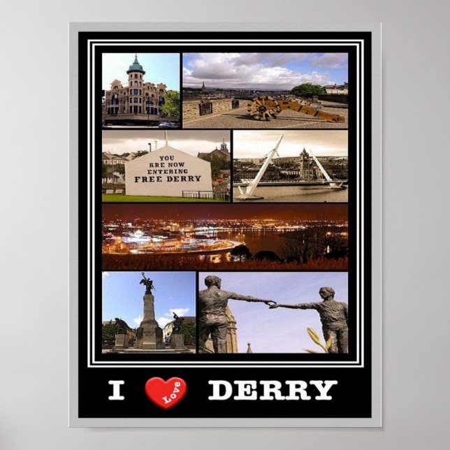 Affiche Irlande du Nord - Derry - I Love - (Devant)