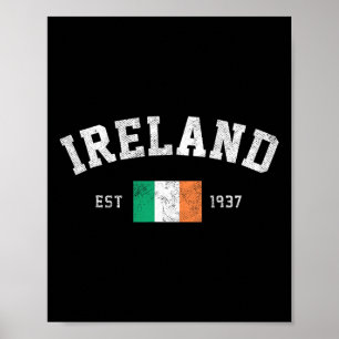 Affiche Irlande Établi en 1937 Jour de l'indépendance Drap
