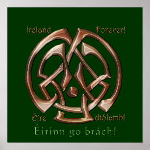 Affiche IRLANDE JAMAIS Celtic Knot Empreinte murale