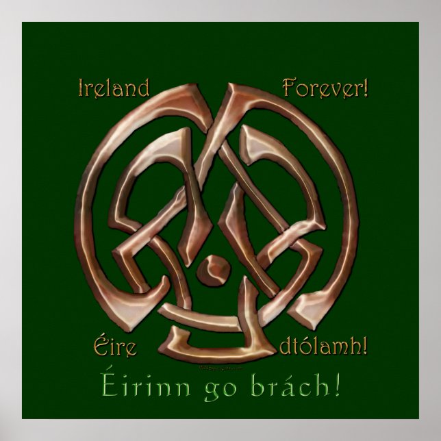 Affiche IRLANDE JAMAIS Celtic Knot Empreinte murale (Devant)