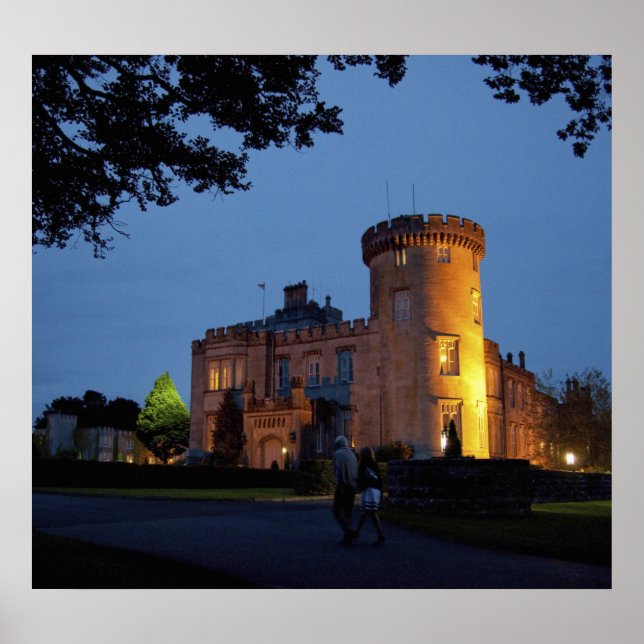 Affiche Irlande, le château de Dromoland éclairé au crépus (Devant)