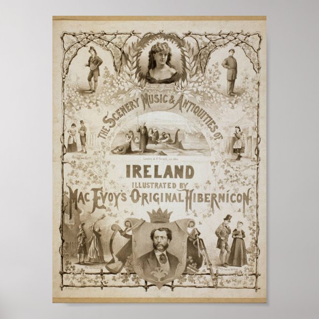 Affiche Irlande, par 'Mac Evoy's Original Hibernicon' (Devant)