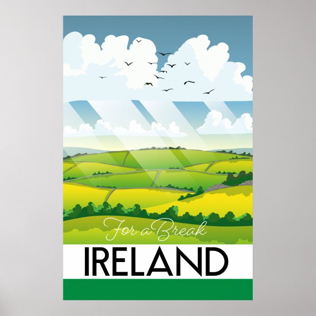 Affiche Irlande pour une pause carte postale de voyage (Devant)
